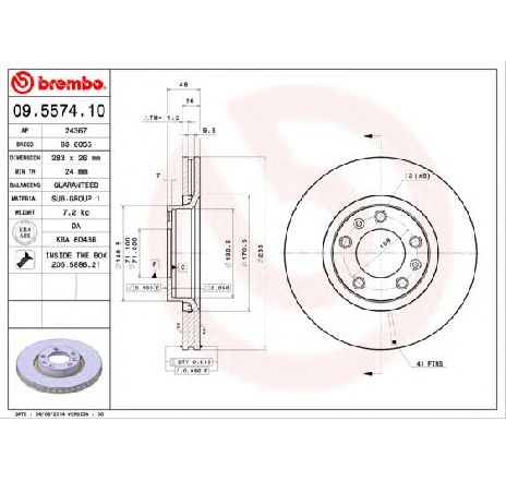 Disc frana BREMBO 09.5574.10 Disc frana BREMBO 09.5574.10