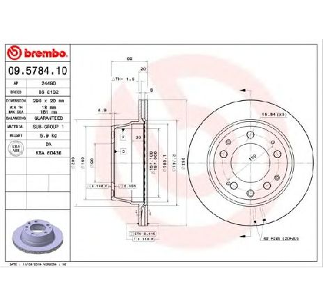 Disc frana BREMBO 09.5784.10 Disc frana BREMBO 09.5784.10
