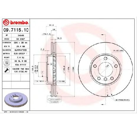 Disc frana BREMBO 09.7115.10 Disc frana BREMBO 09.7115.10