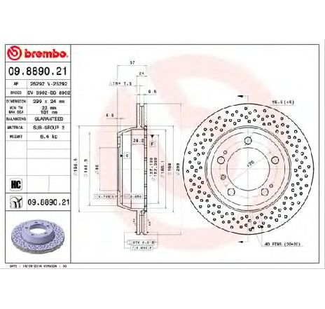 Disc frana BREMBO 09.8890.21 Disc frana BREMBO 09.8890.21