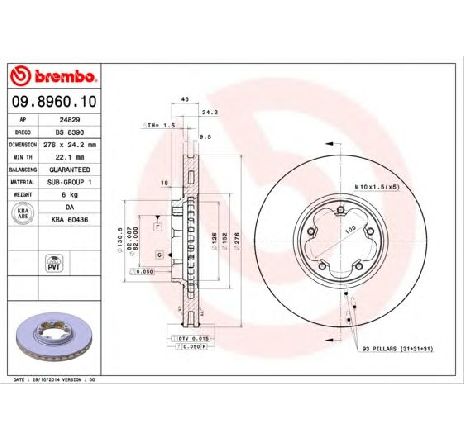 Disc frana BREMBO 09.8960.10 Disc frana BREMBO 09.8960.10