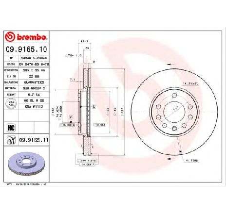Disc frana BREMBO 09.9165.11</br>Piesa auto pentru Frana disc Disc frana BREMBO 09.9165.11</br>Piesa auto pentru Frana disc