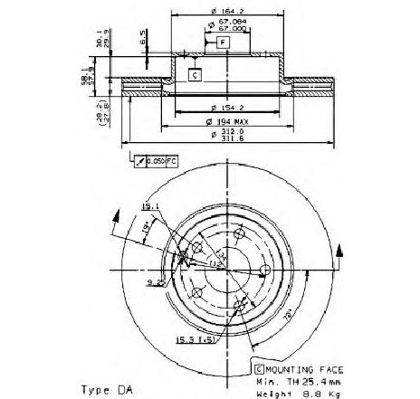 Disc frana BREMBO 09.9481.11 Disc frana BREMBO 09.9481.11
