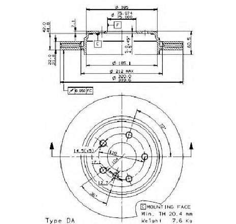 Disc frana BREMBO 09.9590.10 Disc frana BREMBO 09.9590.10