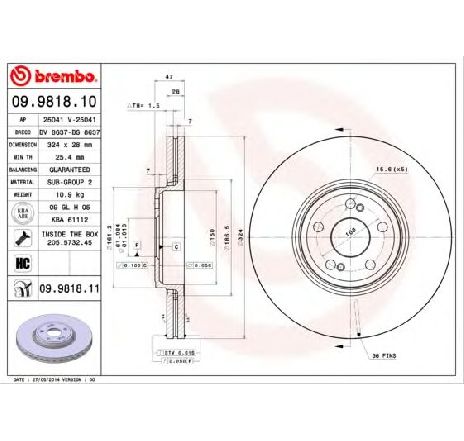 Disc frana BREMBO 09.9818.10 Disc frana BREMBO 09.9818.10