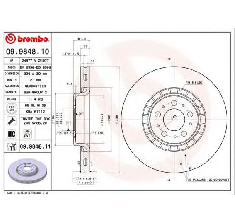 Disc frana BREMBO 09.9848.10 Disc frana BREMBO 09.9848.10