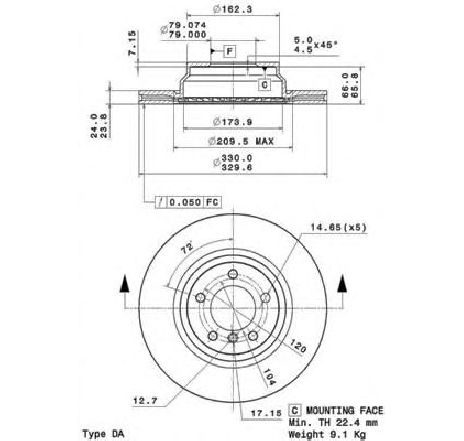 Disc frana BREMBO 09.A259.11 Disc frana BREMBO 09.A259.11