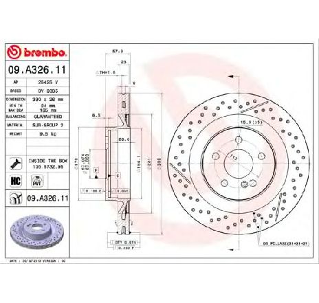 Disc frana BREMBO 09.A326.11 Disc frana BREMBO 09.A326.11