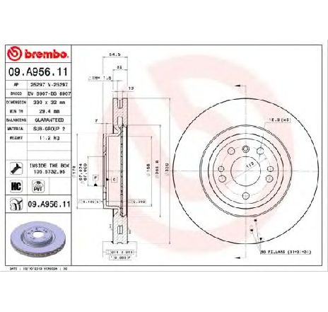 Disc frana BREMBO 09.A956.11 Disc frana BREMBO 09.A956.11