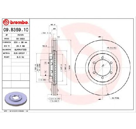 Disc frana BREMBO 09.B359.10 Disc frana BREMBO 09.B359.10