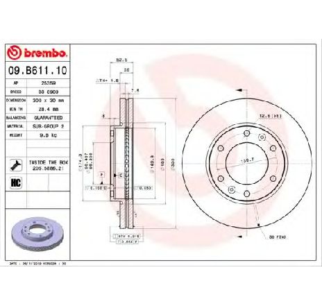 Disc frana BREMBO 09.B611.10 Disc frana BREMBO 09.B611.10