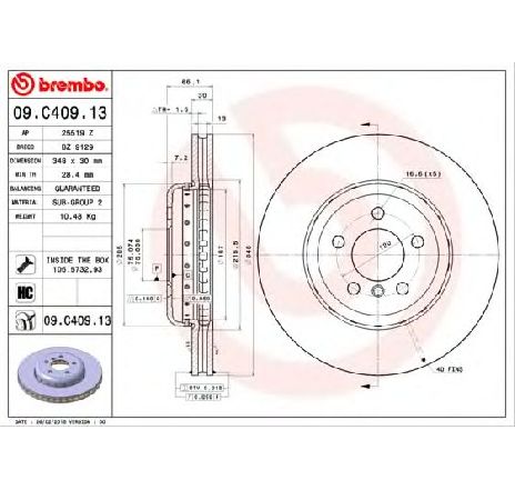 Disc frana BREMBO 09.C409.13 Disc frana BREMBO 09.C409.13