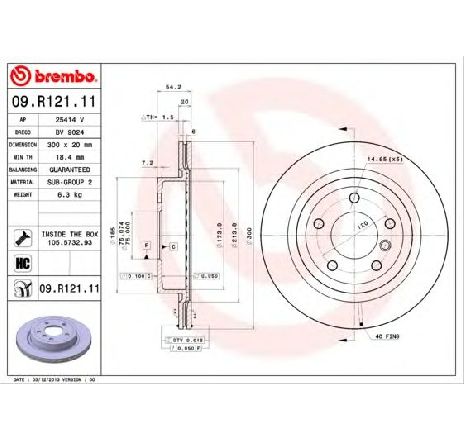 Disc frana BREMBO 09.R121.11 Disc frana BREMBO 09.R121.11