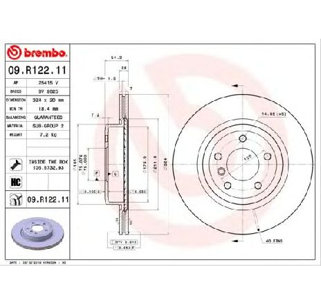Disc frana BREMBO 09.R122.11 Disc frana BREMBO 09.R122.11