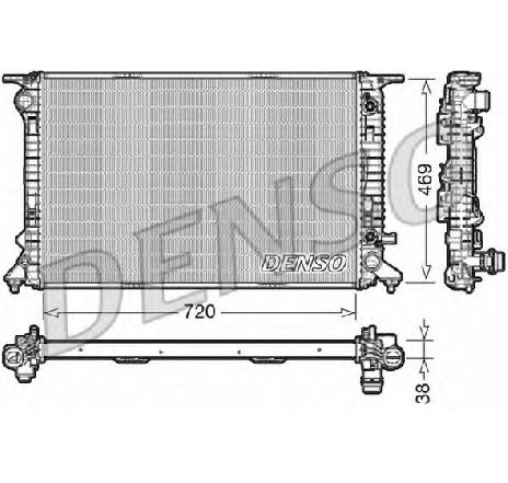 Radiator, racire motor DENSO DRM02041</br>Piesa auto pentru Radiator racire apa/ ulei Radiator, racire motor DENSO DRM02041</br>Piesa auto pentru Radiator racire apa/ ulei