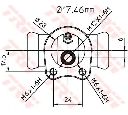 Cilindru receptor frana TRW BWC112</br>Piesa auto pentru Sistem de franare