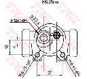 Cilindru receptor frana TRW BWD115</br>Piesa auto pentru Sistem de franare