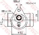 Cilindru receptor frana TRW BWD122</br>Piesa auto pentru Sistem de franare