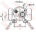 Cilindru receptor frana TRW BWD123</br>Piesa auto pentru Sistem de franare Cilindru receptor frana TRW BWD123</br>Piesa auto pentru Sistem de franare