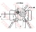 Cilindru receptor frana TRW BWD129</br>Piesa auto pentru Sistem de franare