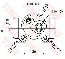 Cilindru receptor frana TRW BWF161</br>Piesa auto pentru Sistem de franare