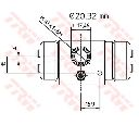 Cilindru receptor frana TRW BWF196</br>Piesa auto pentru Sistem de franare