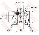 Cilindru receptor frana TRW BWF250</br>Piesa auto pentru Sistem de franare Cilindru receptor frana TRW BWF250</br>Piesa auto pentru Sistem de franare