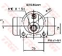 Cilindru receptor frana TRW BWF254</br>Piesa auto pentru Sistem de franare
