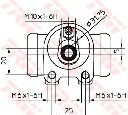 Cilindru receptor frana TRW BWF286</br>Piesa auto pentru Sistem de franare