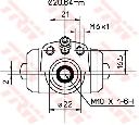Cilindru receptor frana TRW BWF295</br>Piesa auto pentru Sistem de franare