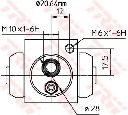 Cilindru receptor frana TRW BWF309</br>Piesa auto pentru Sistem de franare