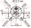 Cilindru receptor frana TRW BWH138</br>Piesa auto pentru Sistem de franare