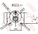 Cilindru receptor frana TRW BWH146</br>Piesa auto pentru Sistem de franare