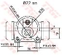 Cilindru receptor frana TRW BWH169</br>Piesa auto pentru Sistem de franare