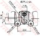 Cilindru receptor frana TRW BWL111</br>Piesa auto pentru Sistem de franare