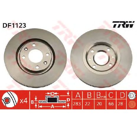 Disc frana TRW DF1123</br>Piesa auto pentru Frana disc Disc frana TRW DF1123</br>Piesa auto pentru Frana disc