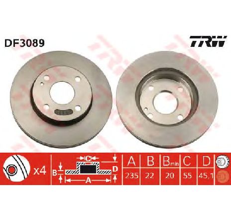 Disc frana TRW DF3089</br>Piesa auto pentru MAZDA DEMIO (DW) 1.3 i 16V Disc frana TRW DF3089</br>Piesa auto pentru MAZDA DEMIO (DW) 1.3 i 16V