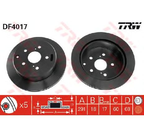 Disc frana TRW DF4017</br>Piesa auto pentru Frana disc Disc frana TRW DF4017</br>Piesa auto pentru Frana disc