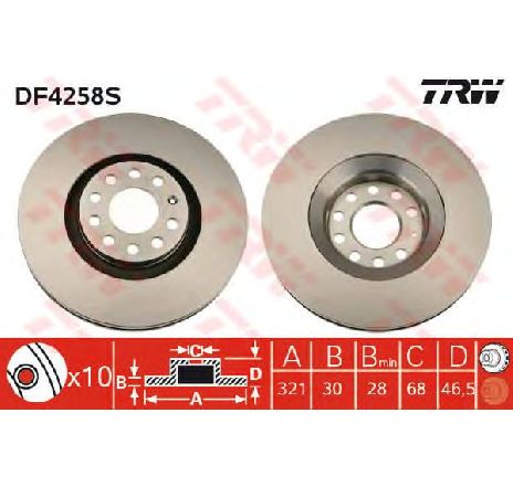 Disc frana TRW DF4258S Disc frana TRW DF4258S