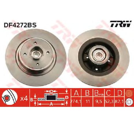 Disc frana TRW DF4272BS</br>Piesa auto pentru Frana disc Disc frana TRW DF4272BS</br>Piesa auto pentru Frana disc