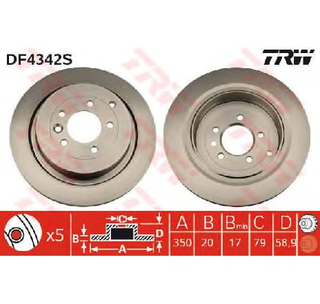 Disc frana TRW DF4342S Disc frana TRW DF4342S