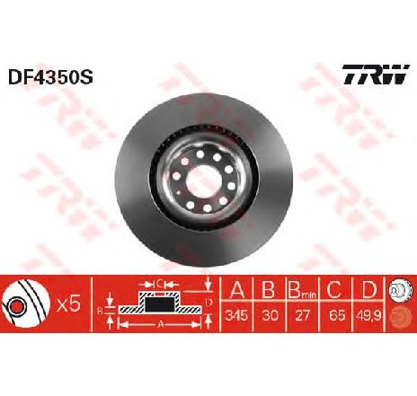 Disc frana TRW DF4350S Disc frana TRW DF4350S