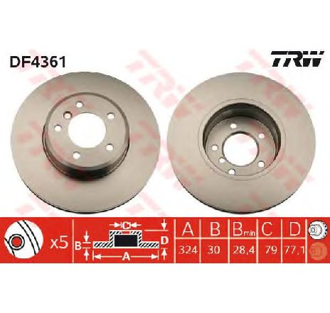 Disc frana TRW DF4361 Disc frana TRW DF4361