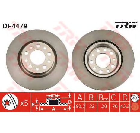 Disc frana TRW DF4479 Disc frana TRW DF4479