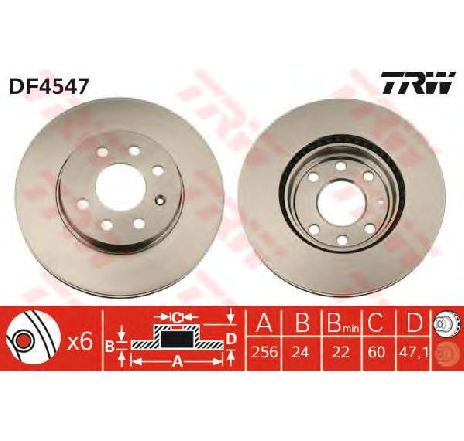Disc frana TRW DF4547</br>Piesa auto pentru Frana disc Disc frana TRW DF4547</br>Piesa auto pentru Frana disc