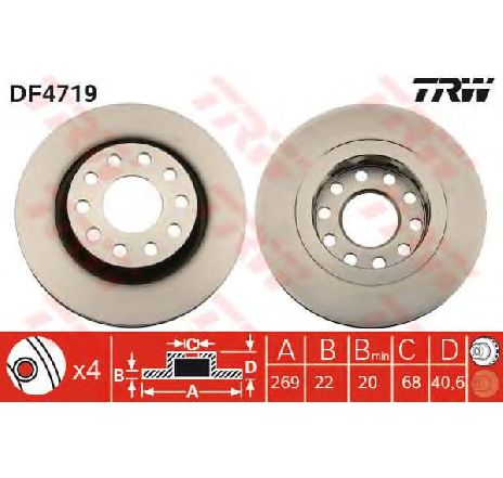Disc frana TRW DF4719 Disc frana TRW DF4719