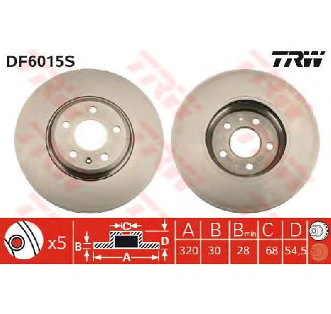 Disc frana TRW DF6015S</br>Piesa auto pentru Frana disc Disc frana TRW DF6015S</br>Piesa auto pentru Frana disc
