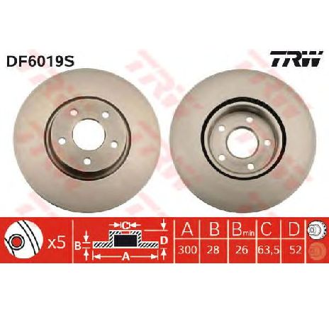 Disc frana TRW DF6019S</br>Piesa auto pentru Frana disc Disc frana TRW DF6019S</br>Piesa auto pentru Frana disc