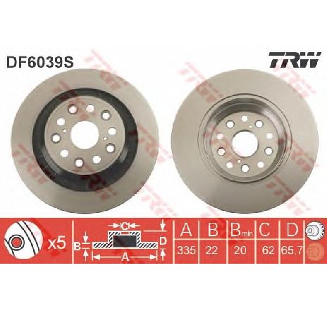 Disc frana TRW DF6039S Disc frana TRW DF6039S
