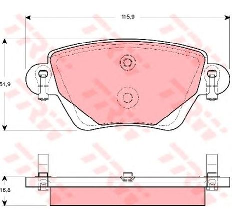 Set placute frana,frana disc TRW GDB1435</br>Piesa auto pentru Frana disc Set placute frana,frana disc TRW GDB1435</br>Piesa auto pentru Frana disc